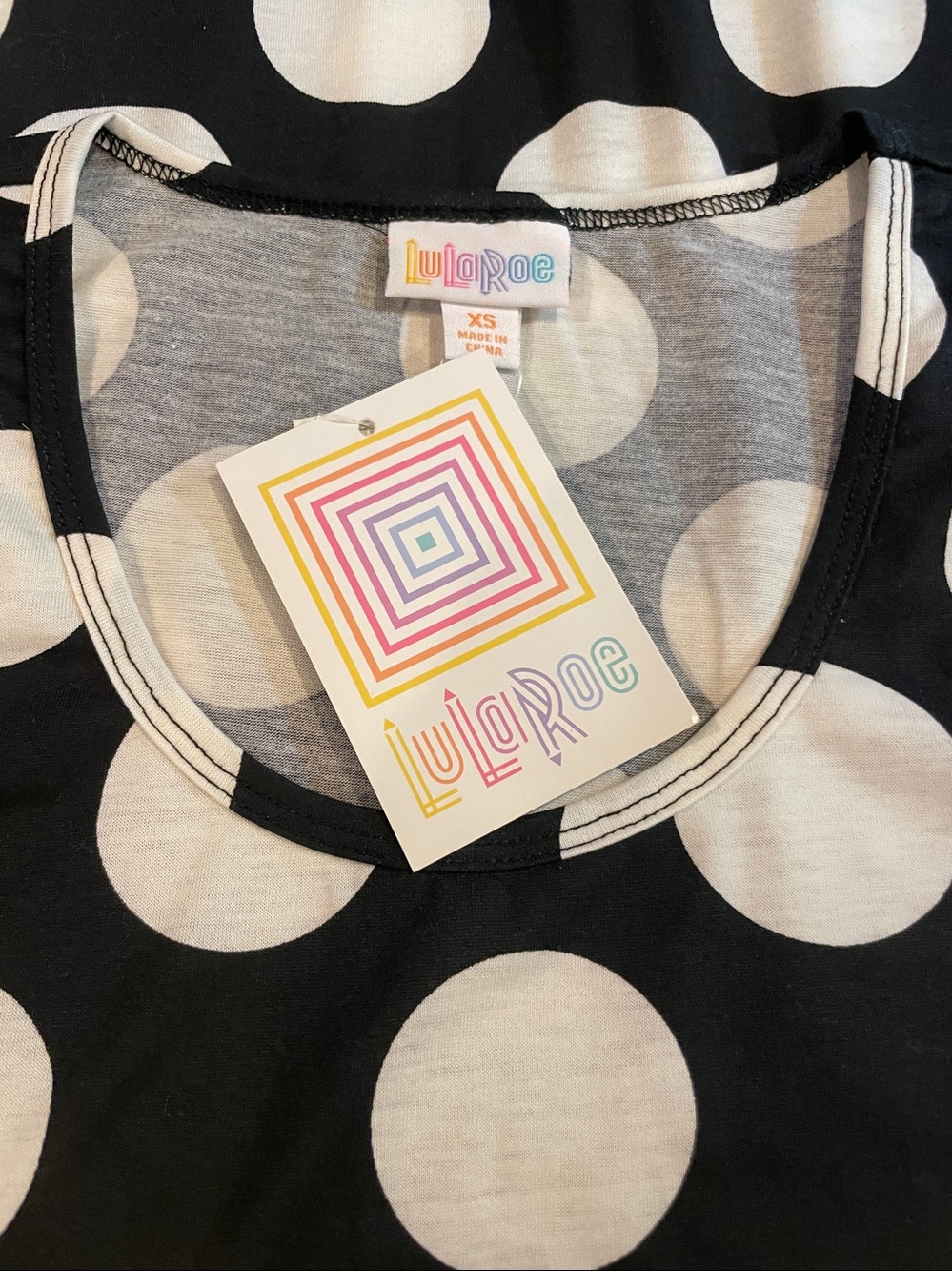 LuLaRoe Black and White Polka Dot Maxi Dress - Picture 3 of 5